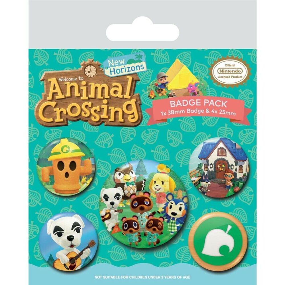 Animal Crossing Button Set (Pack of 5) / Multicolored